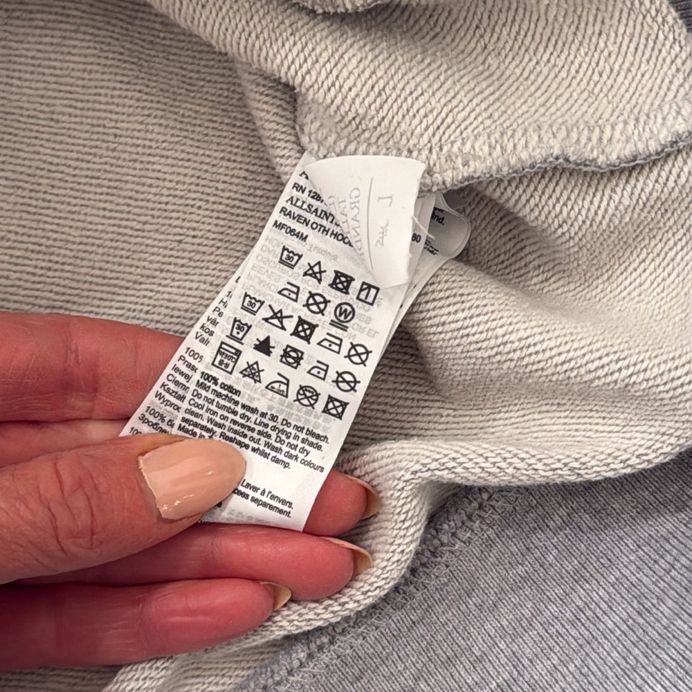All Saints Light Gray Pullover Hoodie - Picture 8 of 10